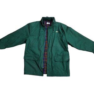 Vintage Plaid Lined Lacoste Jacket Large Green